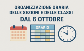 ORGANIZZAZIONE ORARIA SEZIONI E CLASSI DELL'ISTITUO DAL 6 OTTOBRE 2025
