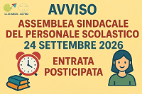 Organizzazione oraria assemblea sindacale del 24 SETTEMBRE 2026  